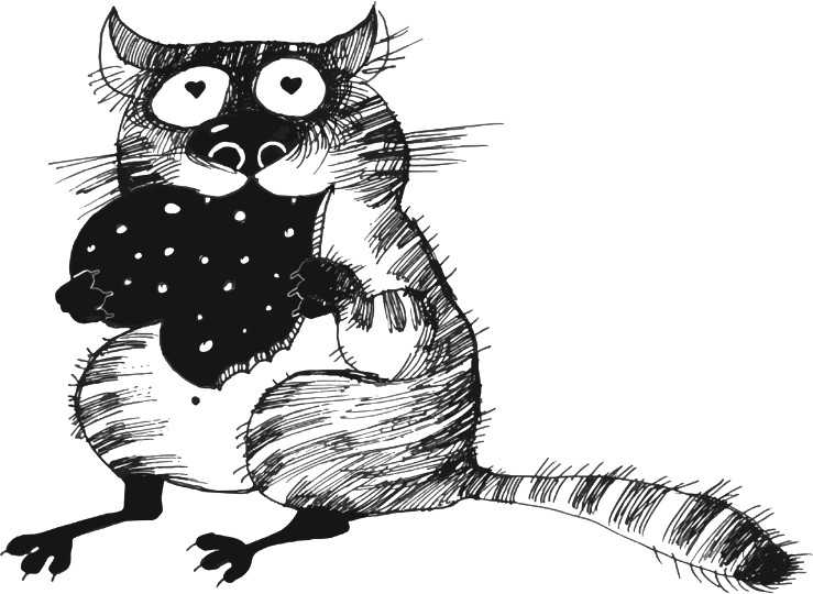 Hand-drawn cat illustration for to an amazing veterinary receptionist gift book